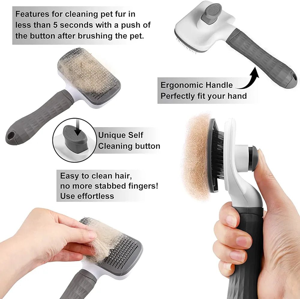 Beautiful Pet Grooming Brush – Self - Cleaning for Dogs & Cats - Kind Nest India