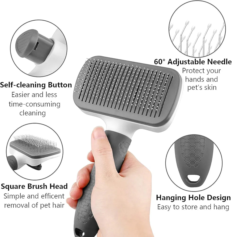 Beautiful Pet Grooming Brush – Self - Cleaning for Dogs & Cats - Kind Nest India