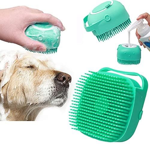 Silicone Pet Bath Brush with Soap Dispenser – Gentle Grooming & Massage for Dogs & Cats - Kind Nest India